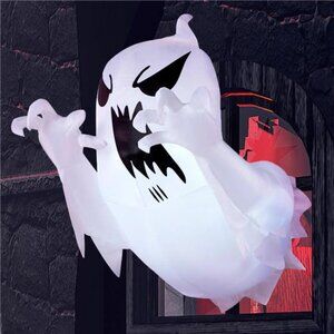 4.5 FT Halloween Inflatable Scary Flying Ghost Broke Out from Window